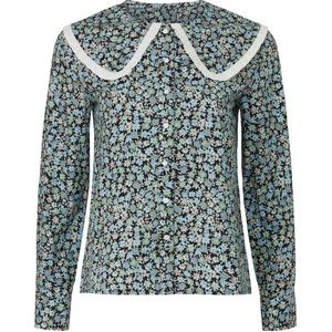 Maje City Collared Floral Top